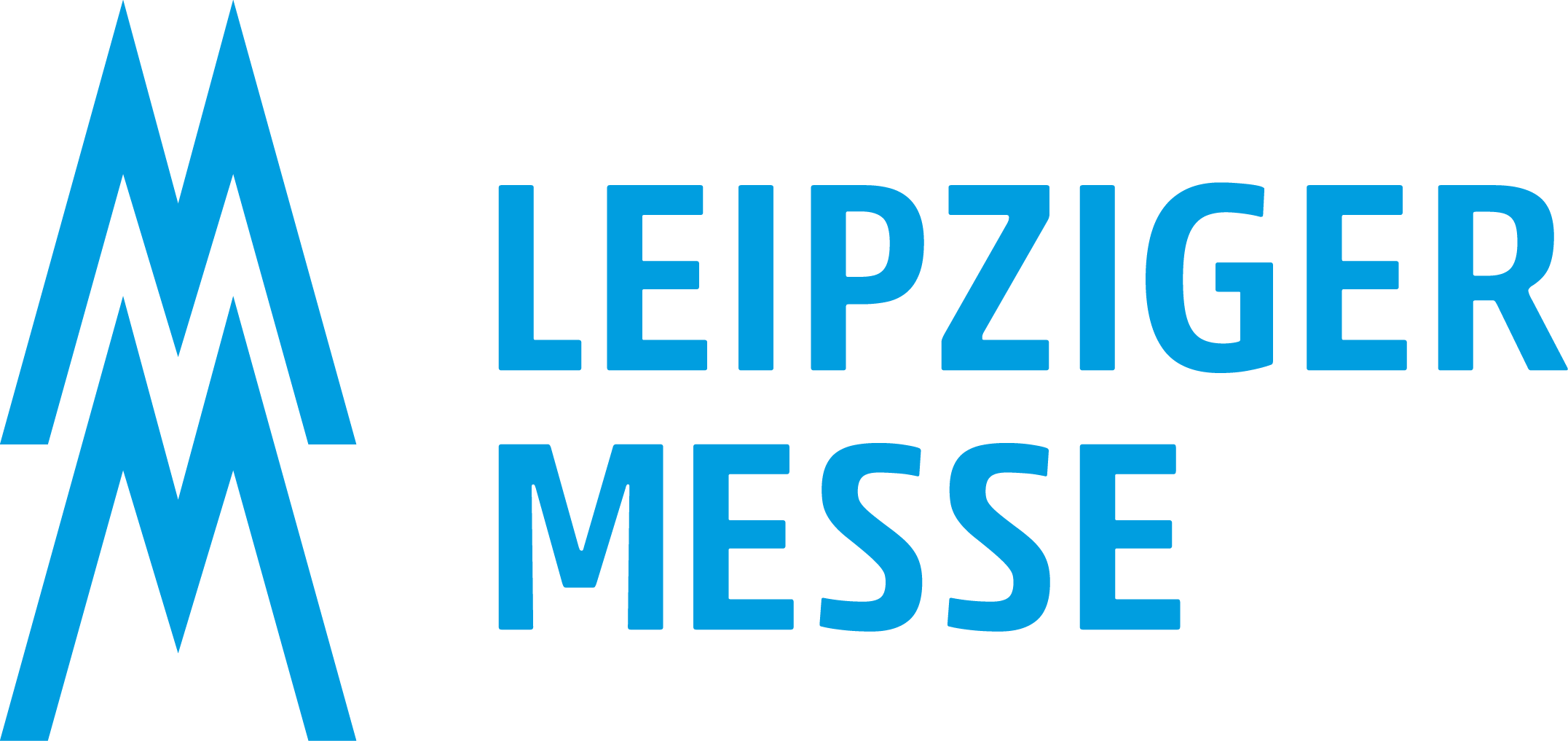 Logo of the Leipziger Messe: Double-M with text Leipziger Messe